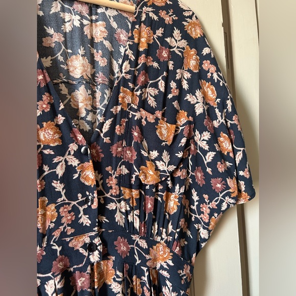 Christy Dawn Lottie Navy and Peach Floral Maxi Dress - M - Picture 6 of 8